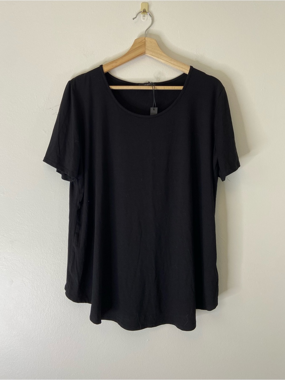 Studio Black Jersey Scoop Neck Tee
